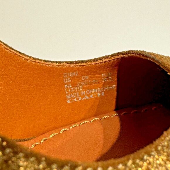 NWOB Coach Gold Metallic Leather Ankle Strap High Heel Pump Women’s Size 6B - Picture 15 of 15